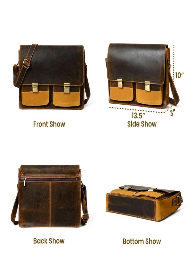 ADYAN Buffalo Leather Men Messenger Bag | Office Bags for Men's (Brown), Brown - Image 2
